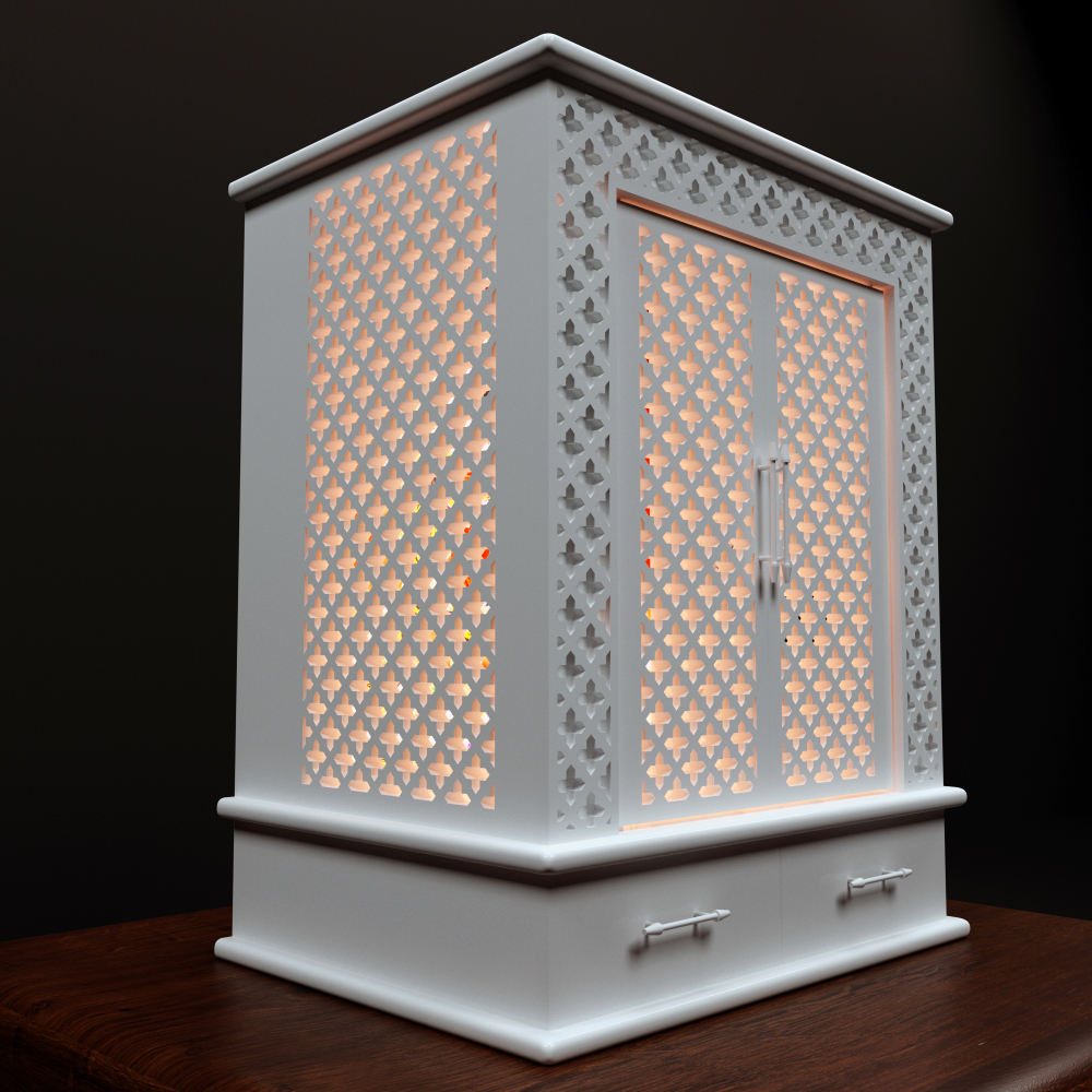 cube box mandir designs